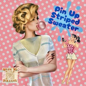 STRIPED CARDIGAN SWEATER WITH SHORT SLEEVES